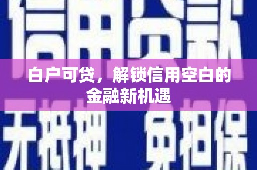 万荣白户可贷，解锁信用空白的金融新机遇