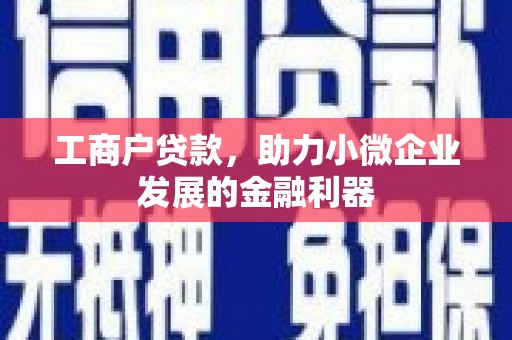 万荣工商户贷款，助力小微企业发展的金融利器