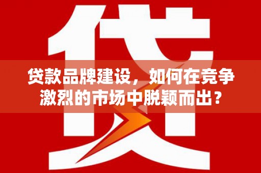 万荣贷款品牌建设，如何在竞争激烈的市场中脱颖而出？