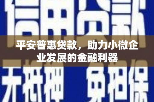 万荣平安普惠贷款，助力小微企业发展的金融利器