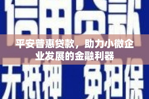 万荣平安普惠贷款，助力小微企业发展的金融利器
